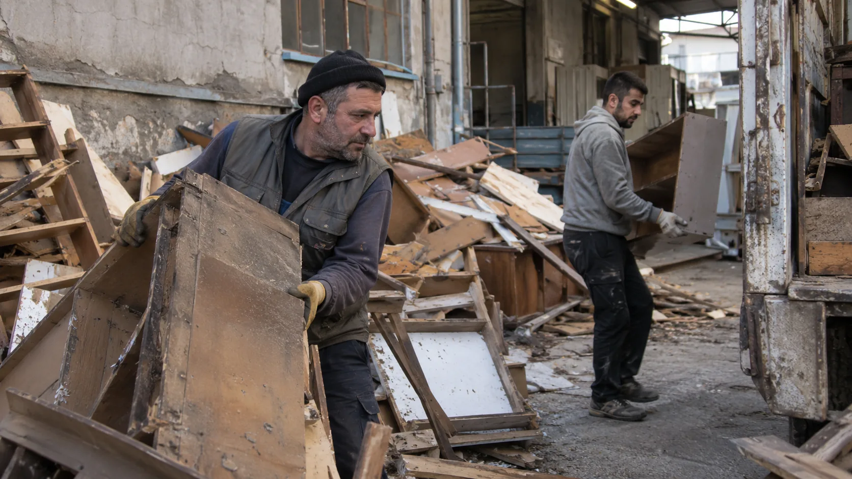 Fabrika arka alanındaki kaba atıkların kaldırılması