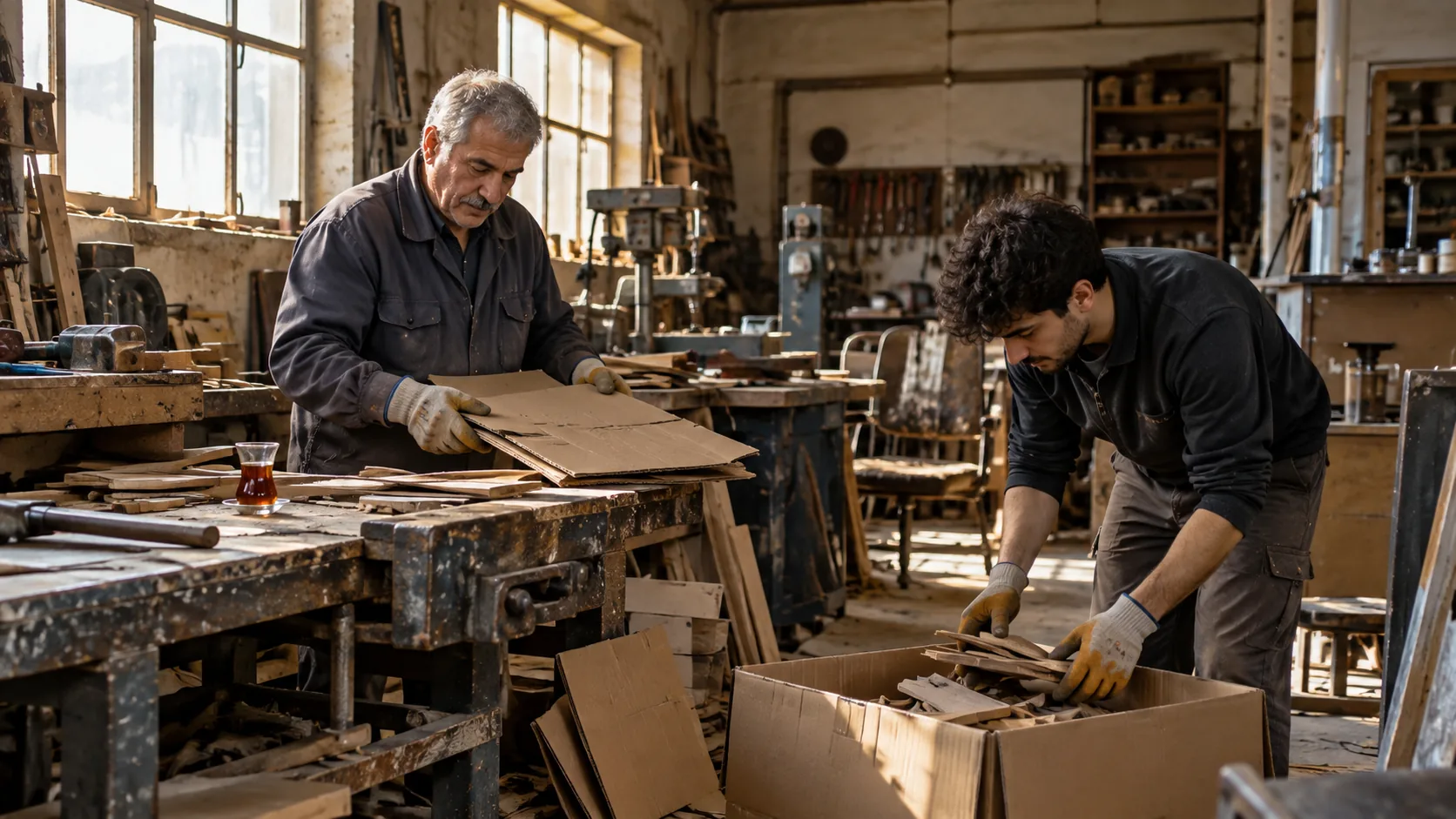 Atölye ve işyeri artıklarının çalışma alanından alınması
